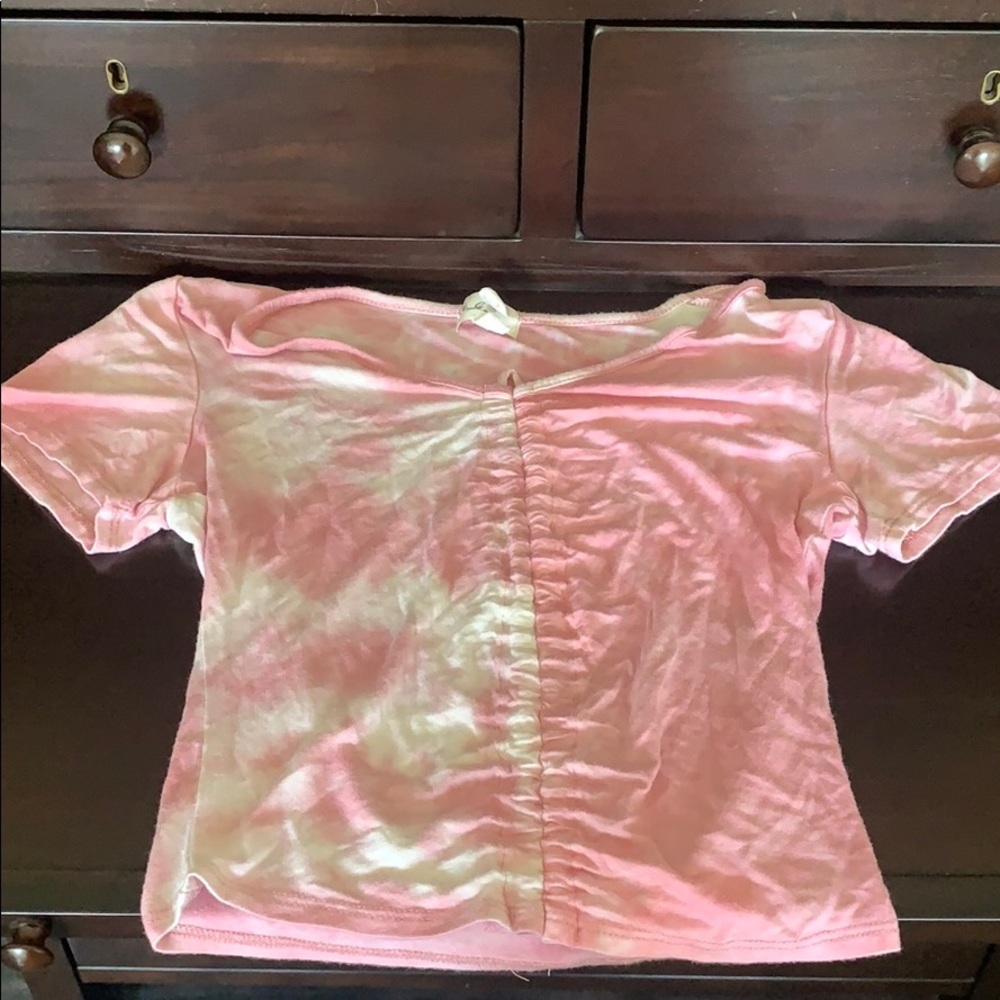 Pink tye-dye cinch shirt
